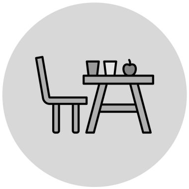 Masa. Web simgesi basit illüstrasyon