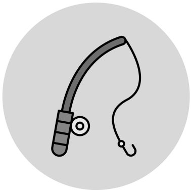 Modern balıkçılık ikonunun vektör illüstrasyonu