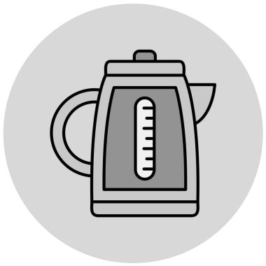 Çaydanlık ikonu. Web için çay vektör simgelerinin özet çizimi