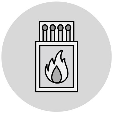 kibrit kutusu, web simgesi basit illüstrasyon