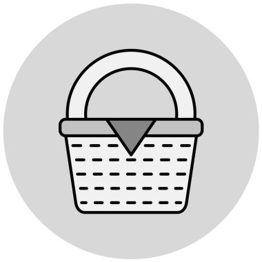 Alışveriş sepeti simgesi, vektör illüstrasyonu