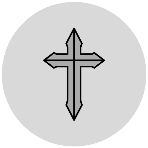 Vektorová Ilustrace Ikony Kříže — Stockový vektor