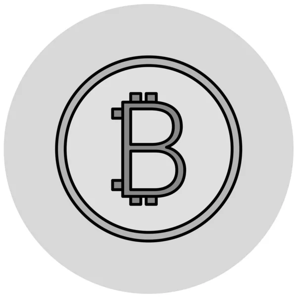 Bitcoin Εικονίδιο Μοντέρνο Στυλ Απομονωμένο Φόντο — Διανυσματικό Αρχείο