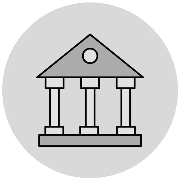 銀行の建物のアイコンベクトルイラスト — ストックベクタ