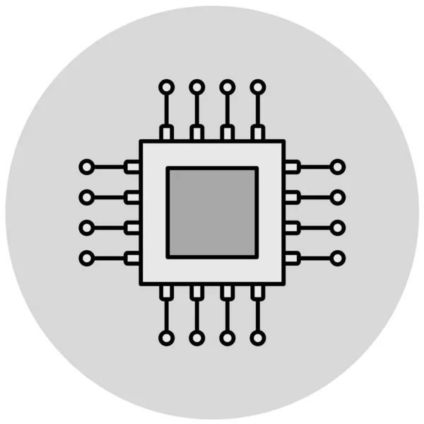 Chip Vector Icon Design Moderno Semplice — Vettoriale Stock