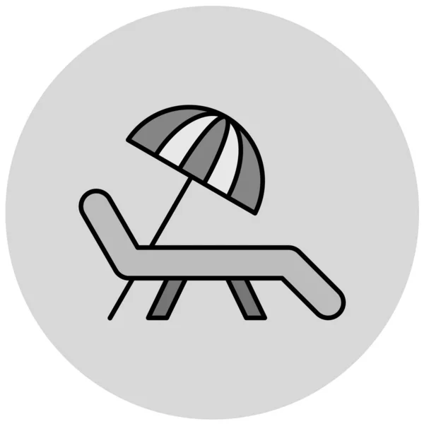 Значок Пляжного Крісла Начерк Ілюстрації Лаунжу Векторні Піктограми Інтернету — стоковий вектор