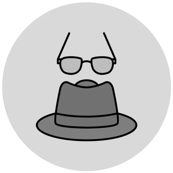 Sunglasses Hat Web Icon Simple Design — Vector de stock
