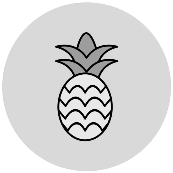 Ananas Ikonu Vektör Illüstrasyonu — Stok Vektör