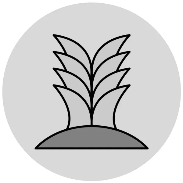 Векторная Иллюстрация Одной Зеленой Иконки Растения — стоковый вектор