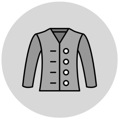 Ağ ve mobil uygulama tasarımınız için beyaz arkaplanda izole edilmiş ceket simgesi vektörü, sweatshirt logo konsepti