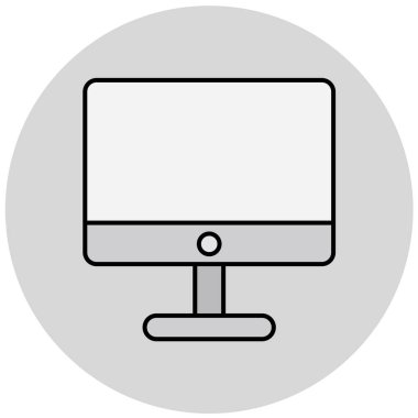 Bilgisayar monitörü simgesi. vektör illüstrasyonu