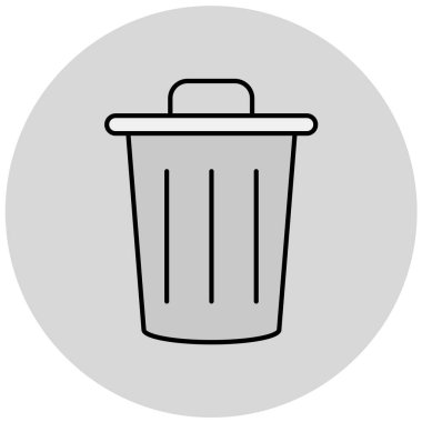 Çöp kutusu simgesi. Beyaz arkaplanda izole edilmiş web tasarımı için çöp kutusu vektör simgelerinin basit çizimi