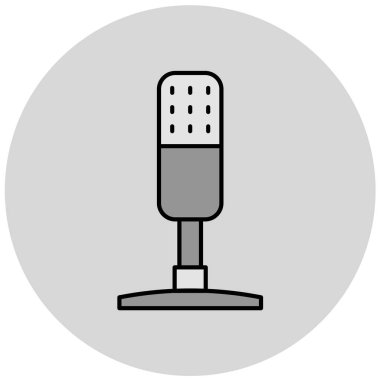 Mikrofon. Web simgesi basit illüstrasyon
