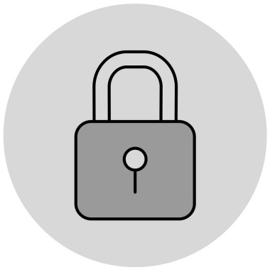 Kilit. Web simgesi basit illüstrasyon