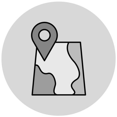 Harita iğne simgesi. konum belirleyici sembol. düz tasarım biçimi.