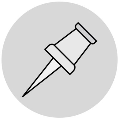 İğne simgesine bas. vektör illüstrasyonu