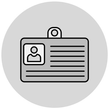 Kimlik kartı simgesi, vektör illüstrasyonu