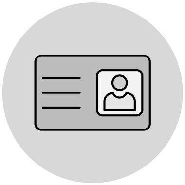 Kimlik kartı simgesi, vektör illüstrasyonu