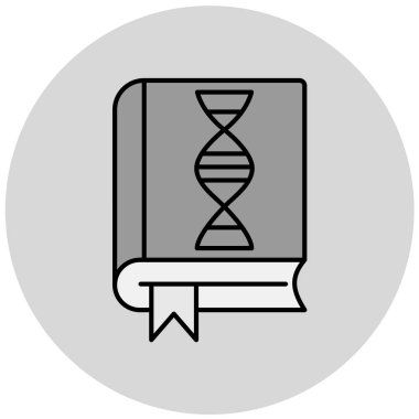 Kitap simgesi vektör illüstrasyonundaki DNA