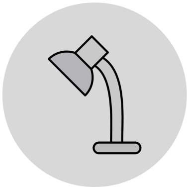 Masa lambası ikonu. Beyaz arkaplanda izole edilmiş web tasarımı için basit masa vektör sembolü çizimi