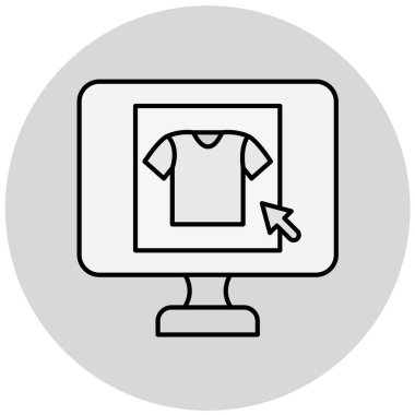 Alışveriş çevrimiçi simgesi, vektör illüstrasyonu