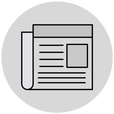 Gazete modern simgesinin vektör illüstrasyonu