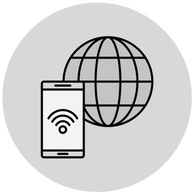 Cep telefonu. Web simgesi basit illüstrasyon