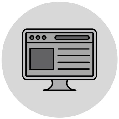 Bilgisayar. Web simgesi basit illüstrasyon
