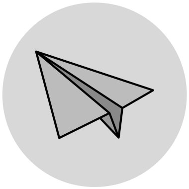 kağıt düzlem simgesi, vektör illüstrasyonu