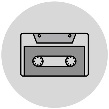 Kaset. Web simgesi basit illüstrasyon