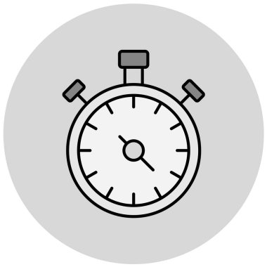 Kronometre simgesi, vektör illüstrasyonu