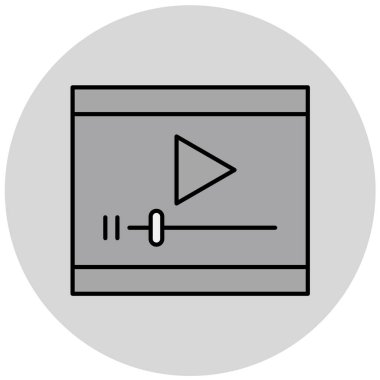 Video oynatıcı ikon vektör illüstrasyonu