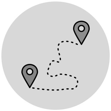 Harita işaretleyici simgesi. Web tasarımı için konum rotası vektör simgelerinin basit çizimi