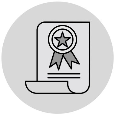 Sertifika. Web simgesi basit illüstrasyon