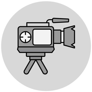 video kamera ikonu vektör illüstrasyonu