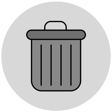 Çöp tenekesi simgesine basit tarzı beyaz arka plan üzerinde izole