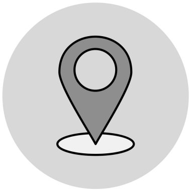 Harita iğne simgesi. konum belirleyici sembol. düz tasarım biçimi.