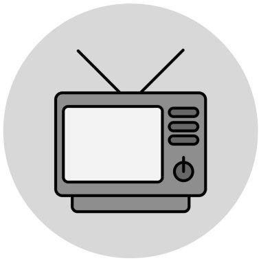 Televizyon ikonu. düz tasarım biçimi