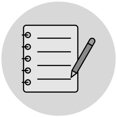 not defteri simgesi, vektör illüstrasyonu