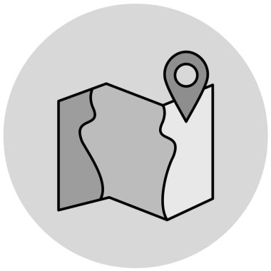 Harita. Web simgesi basit illüstrasyon