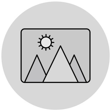 Bir resim simgesinin vektör illüstrasyonu