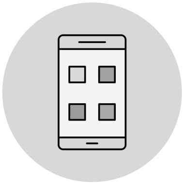 Cep telefonu simgesi, vektör illüstrasyonu