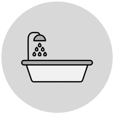 Banyo yap. Web simgesi basit illüstrasyon