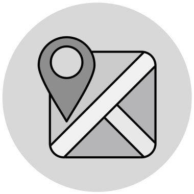 Harita iğne simgesi. konum belirleyici sembol. düz tasarım biçimi.