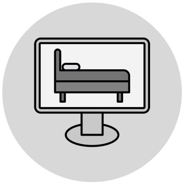 ekran simgesi vektör illüstrasyonunda yatak