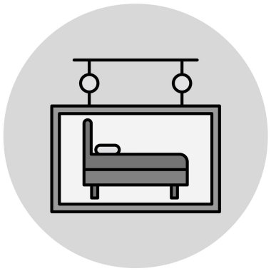 Yatak simgesinin vektör illüstrasyonu