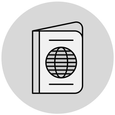 Pasaport simgesi. Düz dizayn. vektör illüstrasyonu.