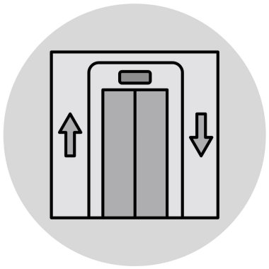 Asansör, web simgesi basit illüstrasyon