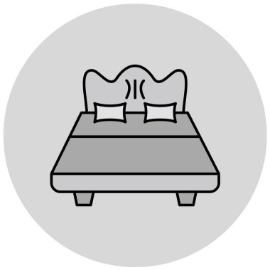 yatak ikonu vektör illüstrasyonu