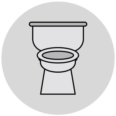 Klozet ikonu. Web tasarımı için havan topu vektör sembolünün basit çizimi